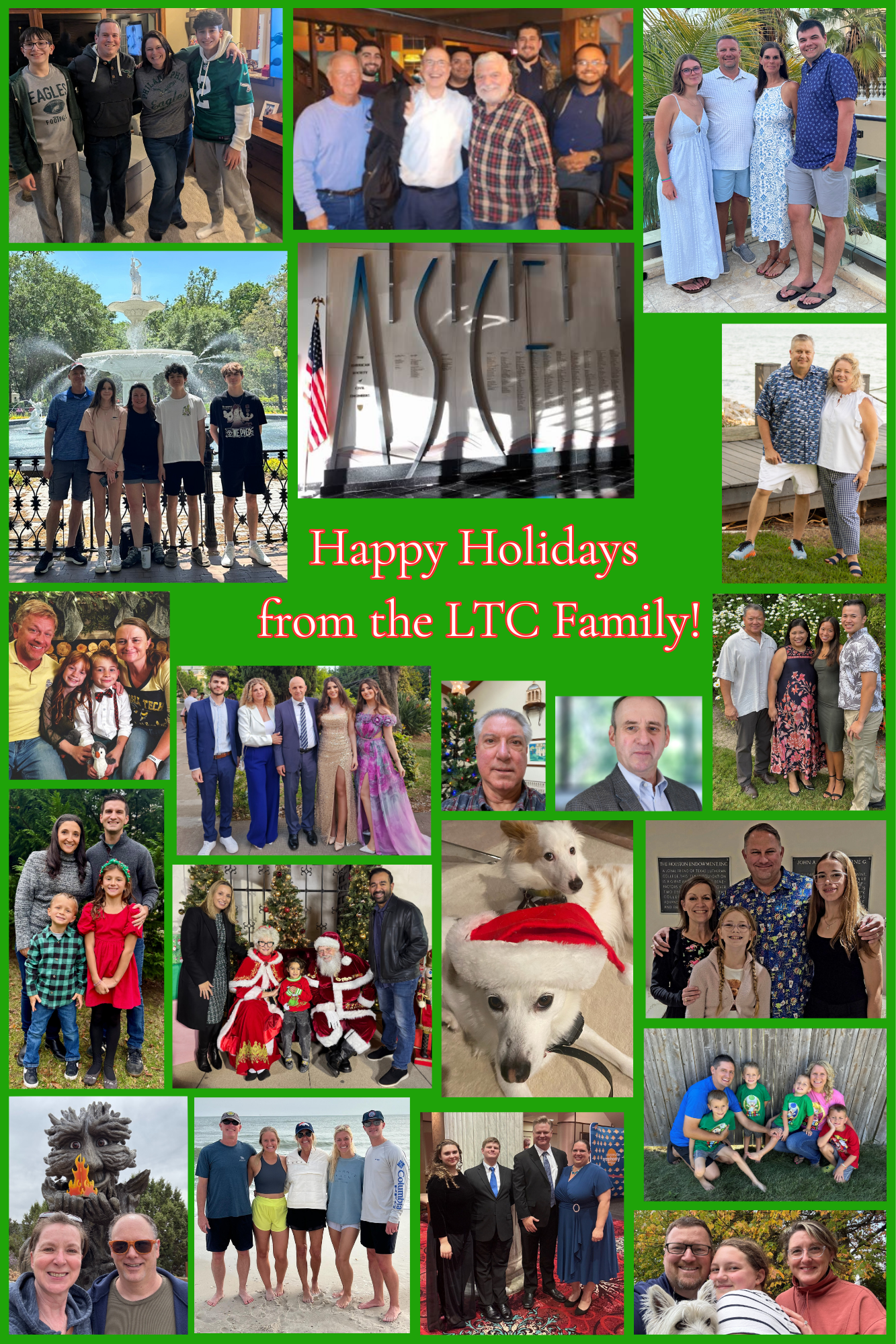 Collage of LTC Members and their families